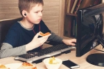 junk food, children eating junk food, more internet time soars junk food request by kids study, Autism