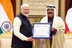 Narendra Modi trip, Narendra Modi Kuwait honour, narendra modi gets kuwait s highest honour, National award