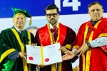 Ram Charan Doctorate felicitated, Ram Charan Doctorate latest, ram charan felicitated with doctorate in chennai, Nirmala sitharaman