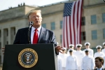 trump at Pentagon 9/11 remembrance ceremony, trump at Pentagon 9/11 remembrance ceremony, trump vows to hit afghanistan s taliban harder than ever, Terrorist attack
