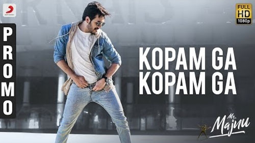 mr majnu movie kopam ga song promo